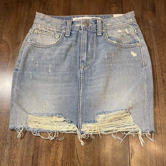 Lovers + Friends Denim Mini Skirt Size 23 - Picture 10 of 11